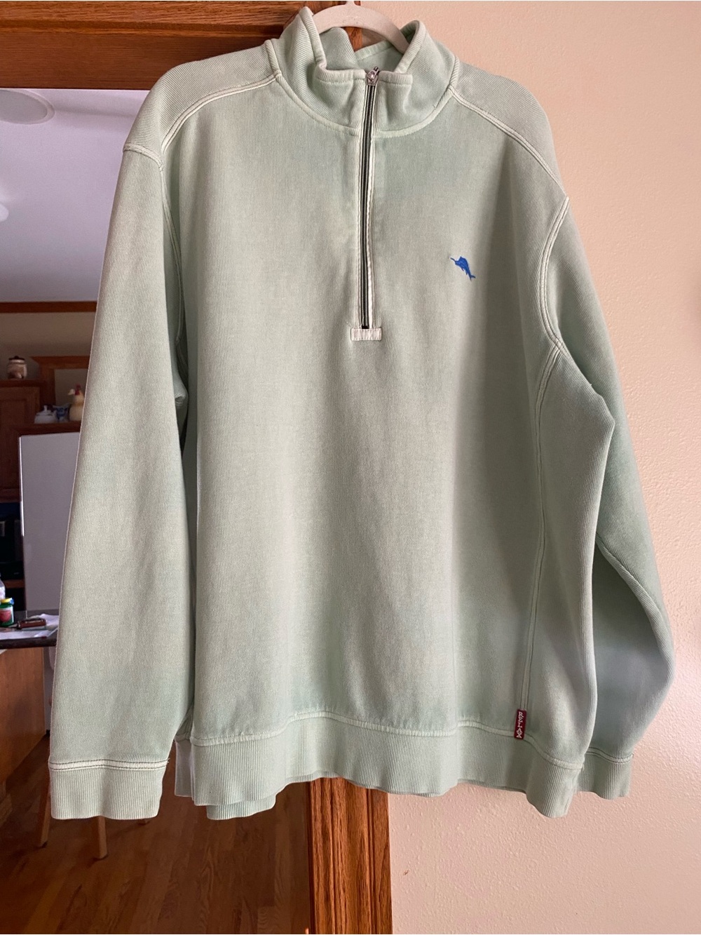 Tommy Bahama Light Mint Half-Zip Pullover Sweater
